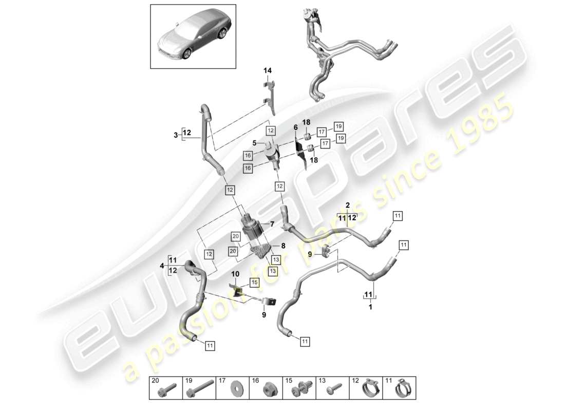 porsche 2021 (panamera 971-1) heizung benzin ersatzteildiagramm