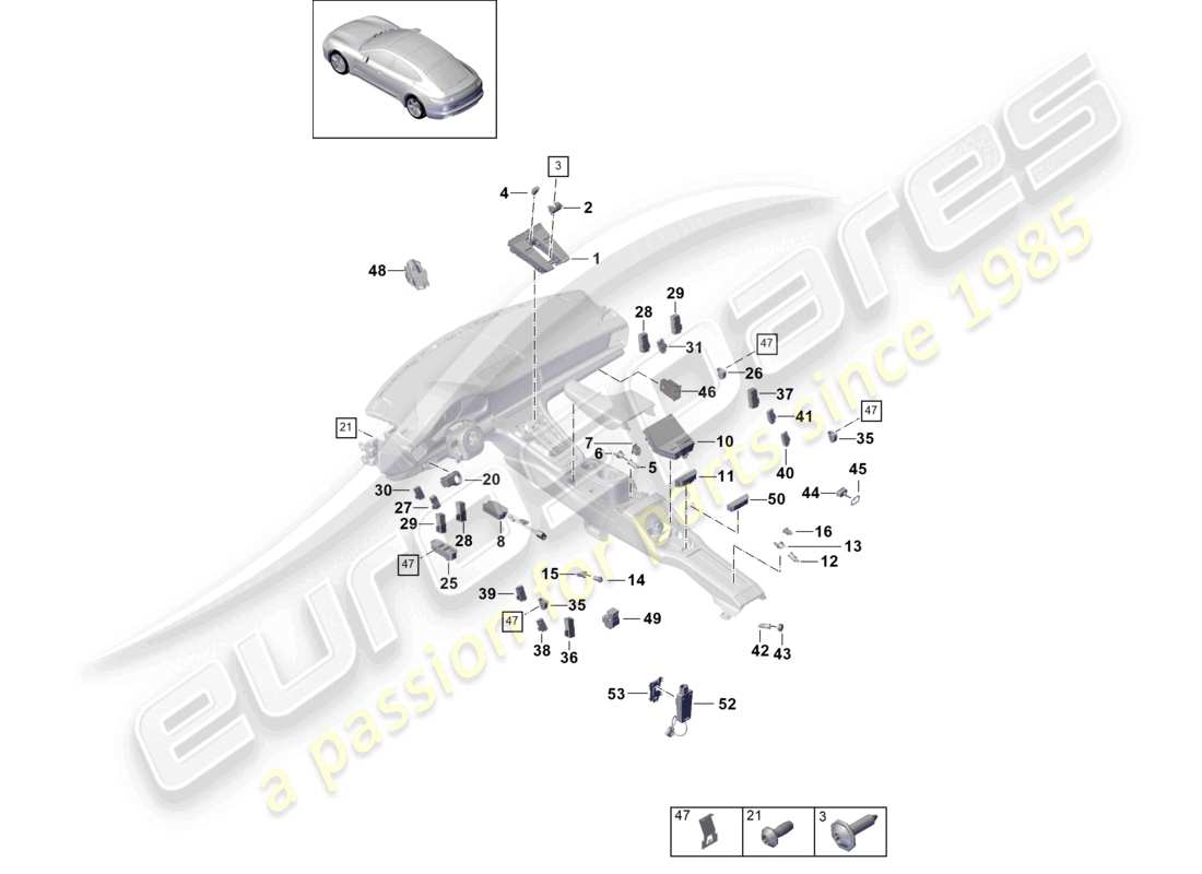 porsche 2021 (panamera 971-1) stufenschalter bedienfeld klimaanlage steuerschalter spannungswandler ionisator teilediagramm
