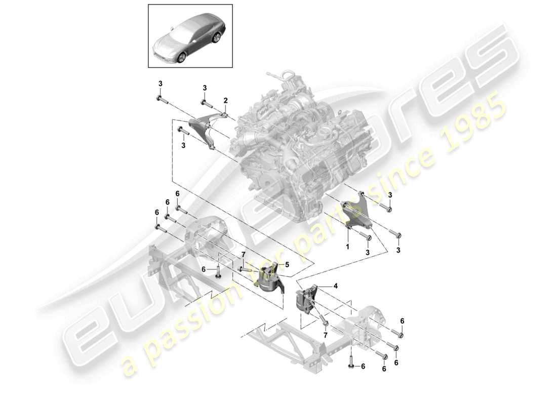 porsche 2021 (panamera 971-1) motorhebezeug konsole zur motoraufhängung motoraufhängung teilediagramm