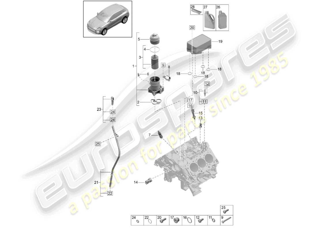 porsche 2021 (macan) ölfilter konsole ölkühler teilediagramm