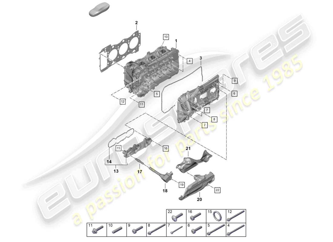 porsche 2023 (992-1 gt3/rs/st) zylinderkopf zylinderkopfdichtung ventildeckel teileübersicht
