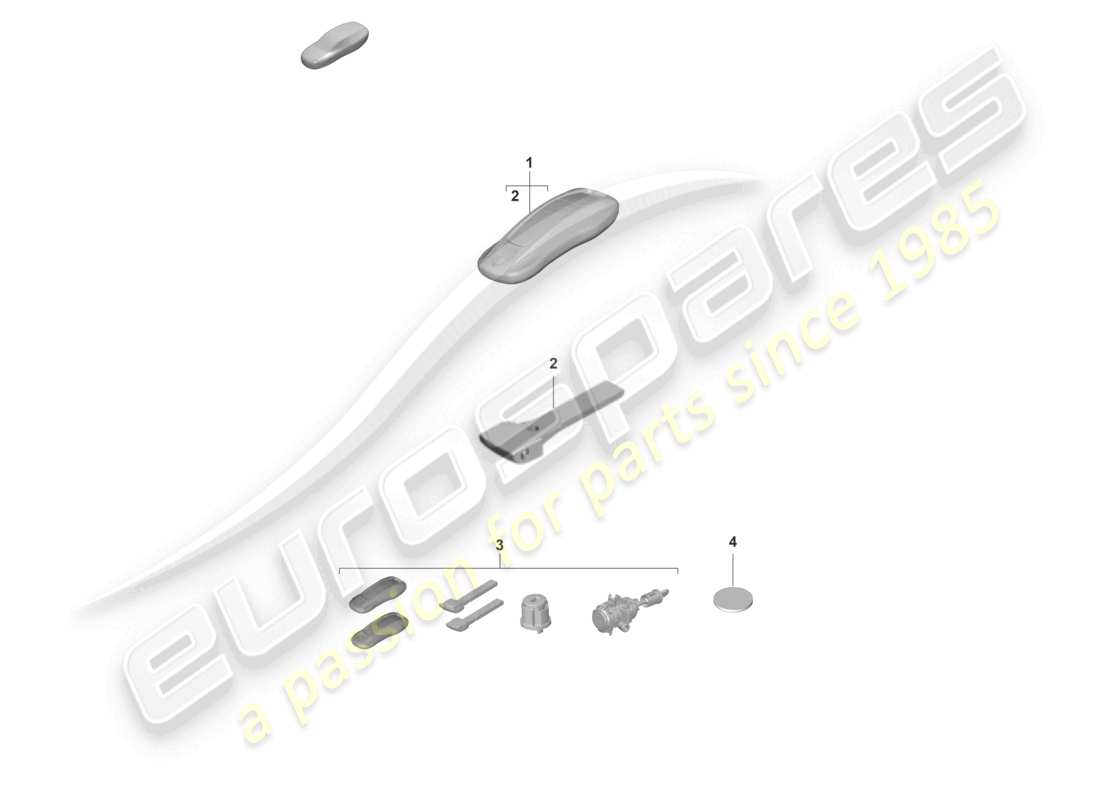 porsche 2022 (taycan 9j1-1) handsender notschlüssel mit spezialschloss teilediagramm