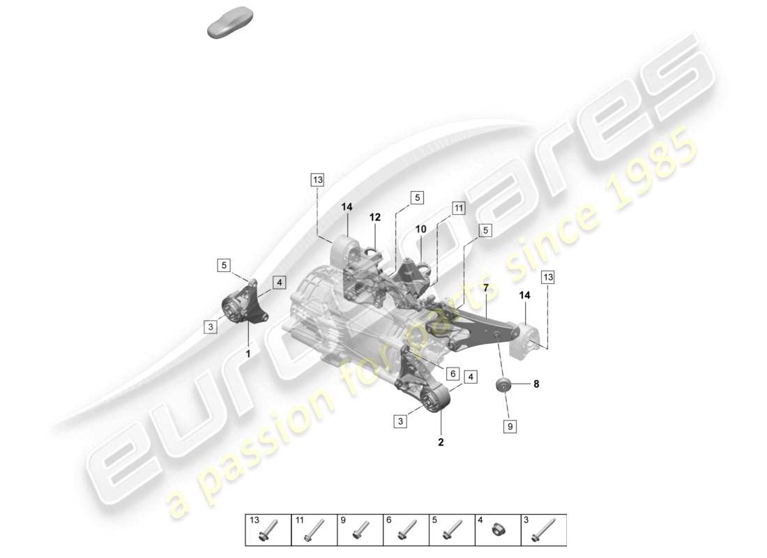 porsche 2026 (taycan 9j1-2) motorhebevorrichtung vorderachse teilediagramm