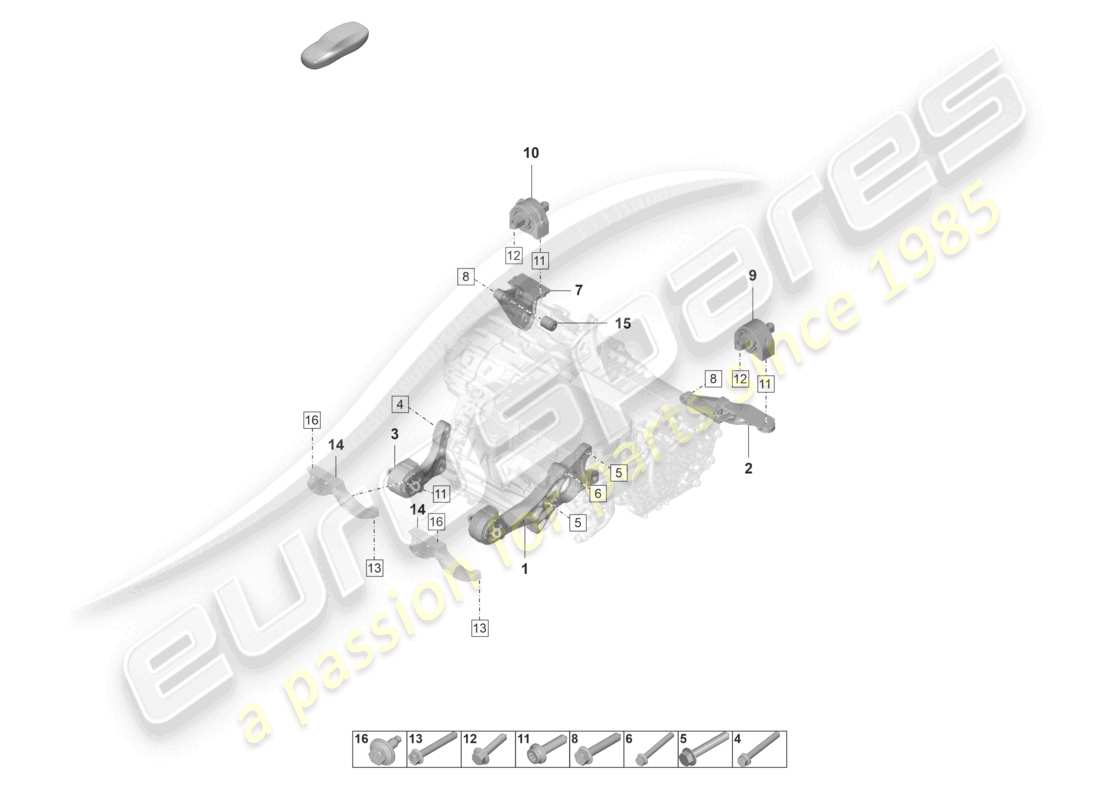 porsche 2021 (taycan 9j1-1) motorhebevorrichtung hinterachse teilediagramm