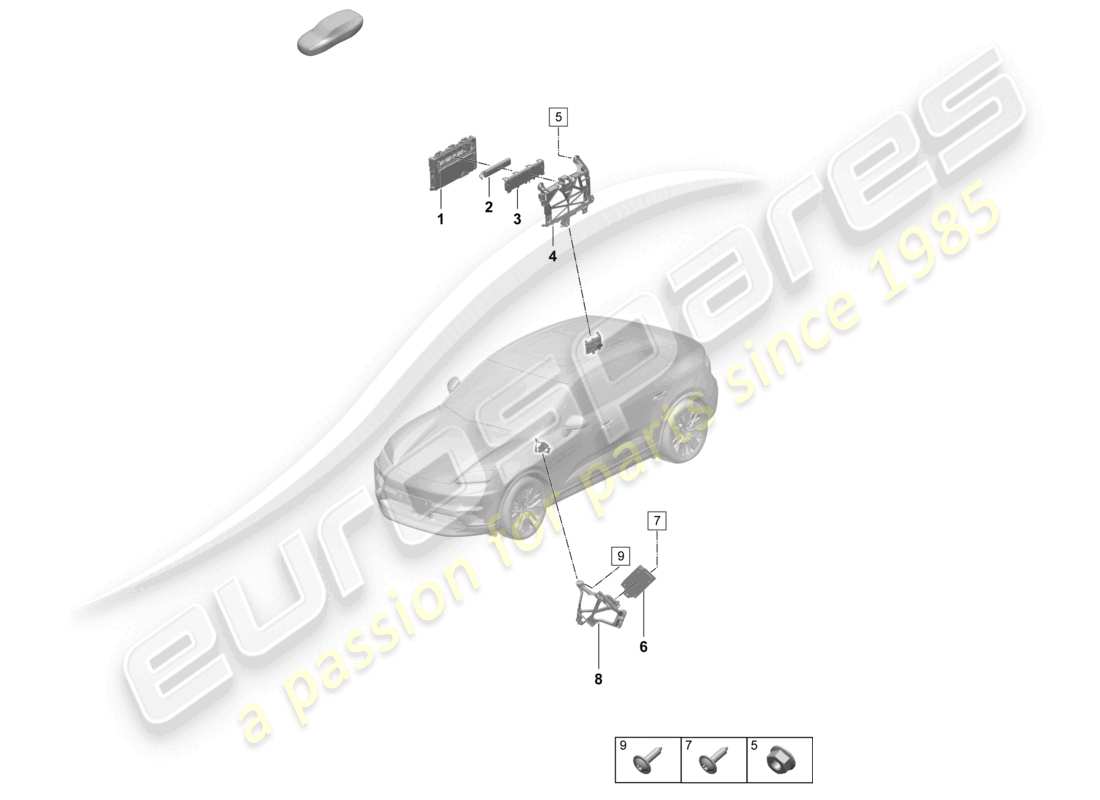 porsche 2025 (macan-e) für modelle mit telefon und notruf ersatzteilzeichnung