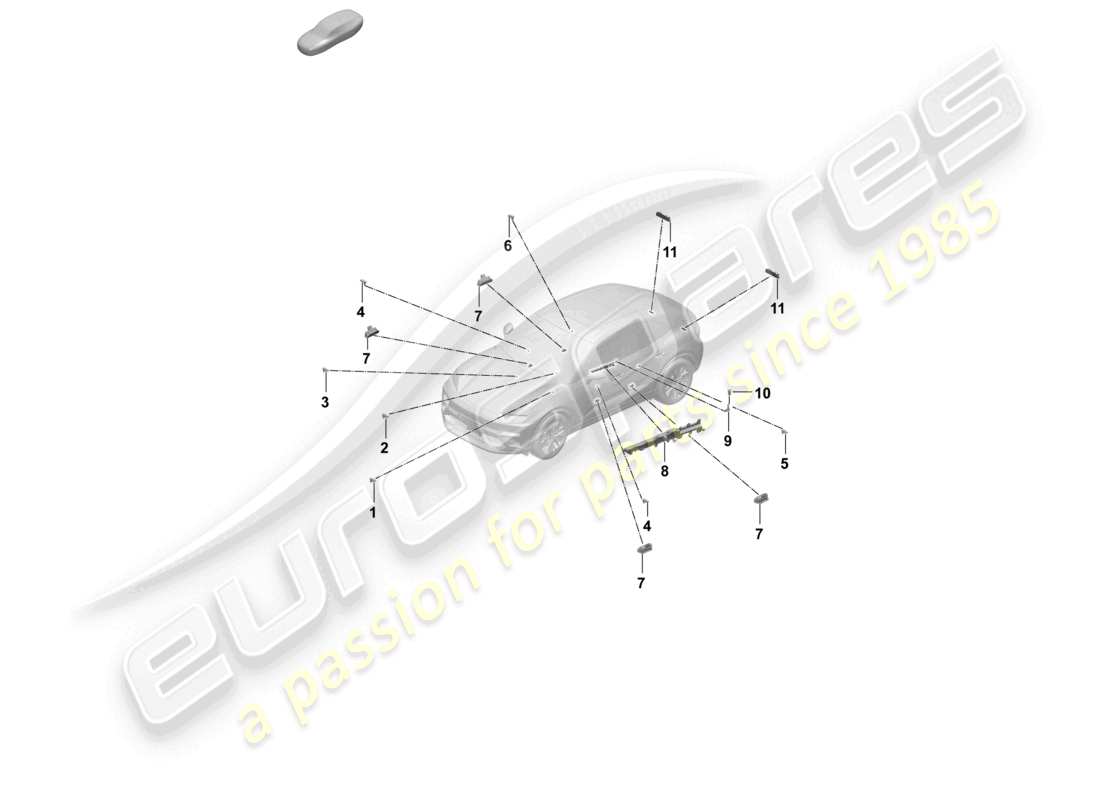 porsche 2025 (macan-e) türwarnleuchte heckklappe innenbeleuchtung türen teilediagramm