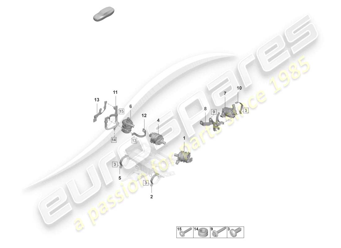 porsche 2020 (taycan 9j1-1) kühlmittelpumpe d >>- mj 2020 ersatzteildiagramm