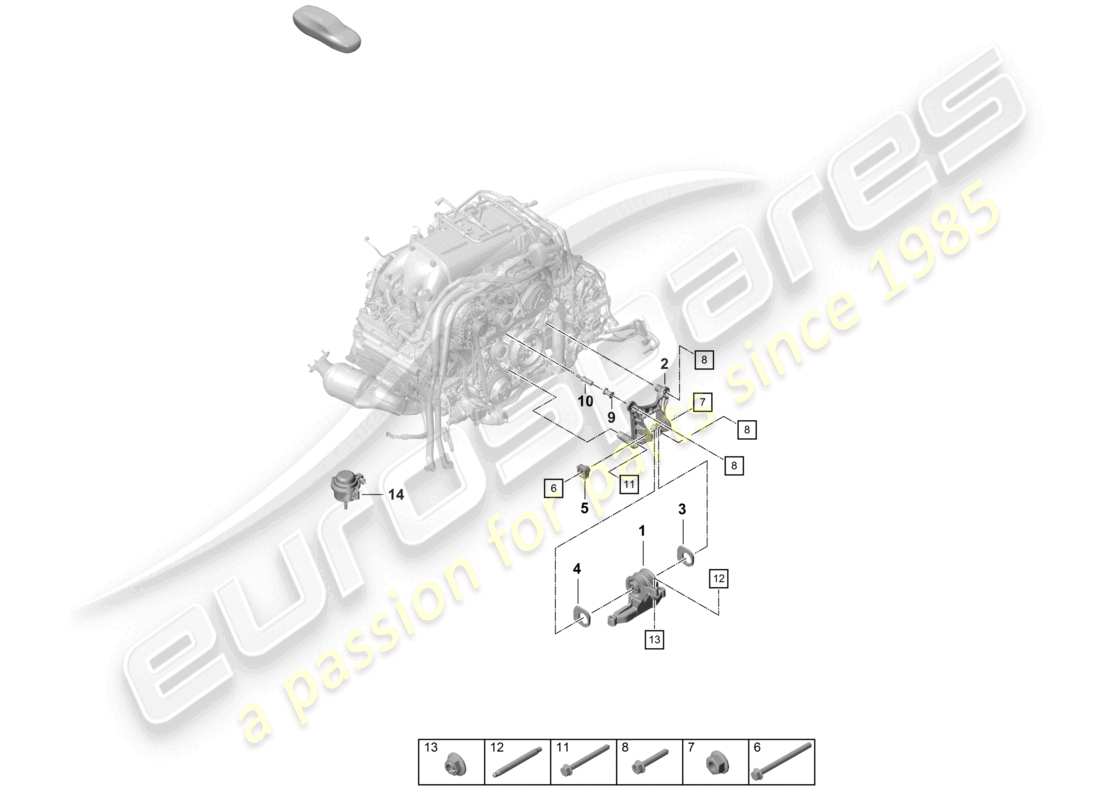 porsche 2023 (718 cayman) motorhebezug ersatzteildiagramm
