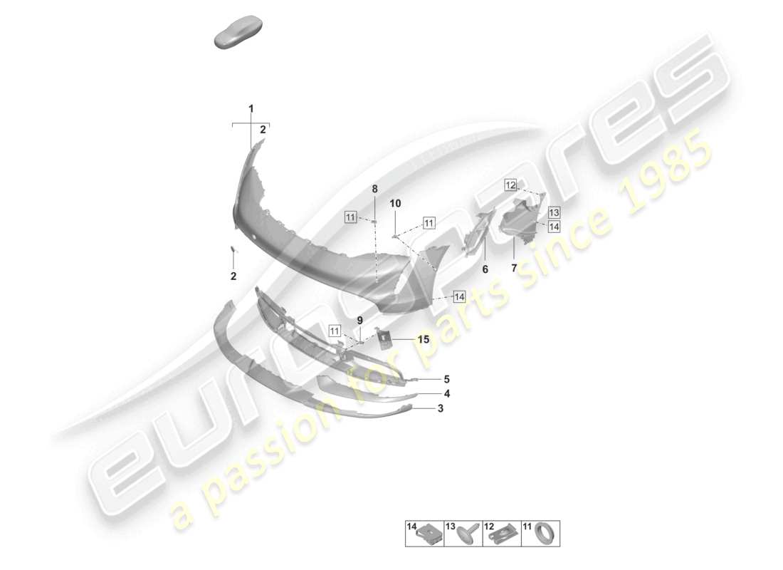 porsche 2022 (taycan 9j1-1) stoßstange vorne turbo teile diagramm