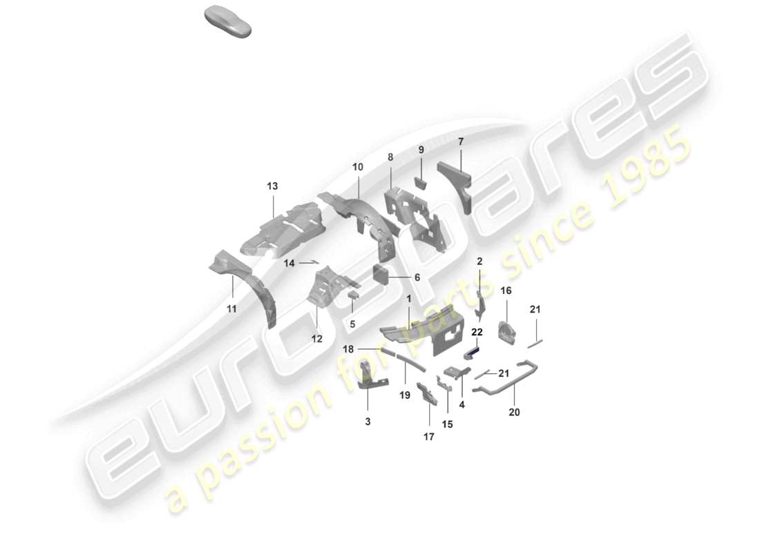 porsche 2021 (992-1 gt3/rs/st) schalldämpfer dämpfungskörper teilediagramm