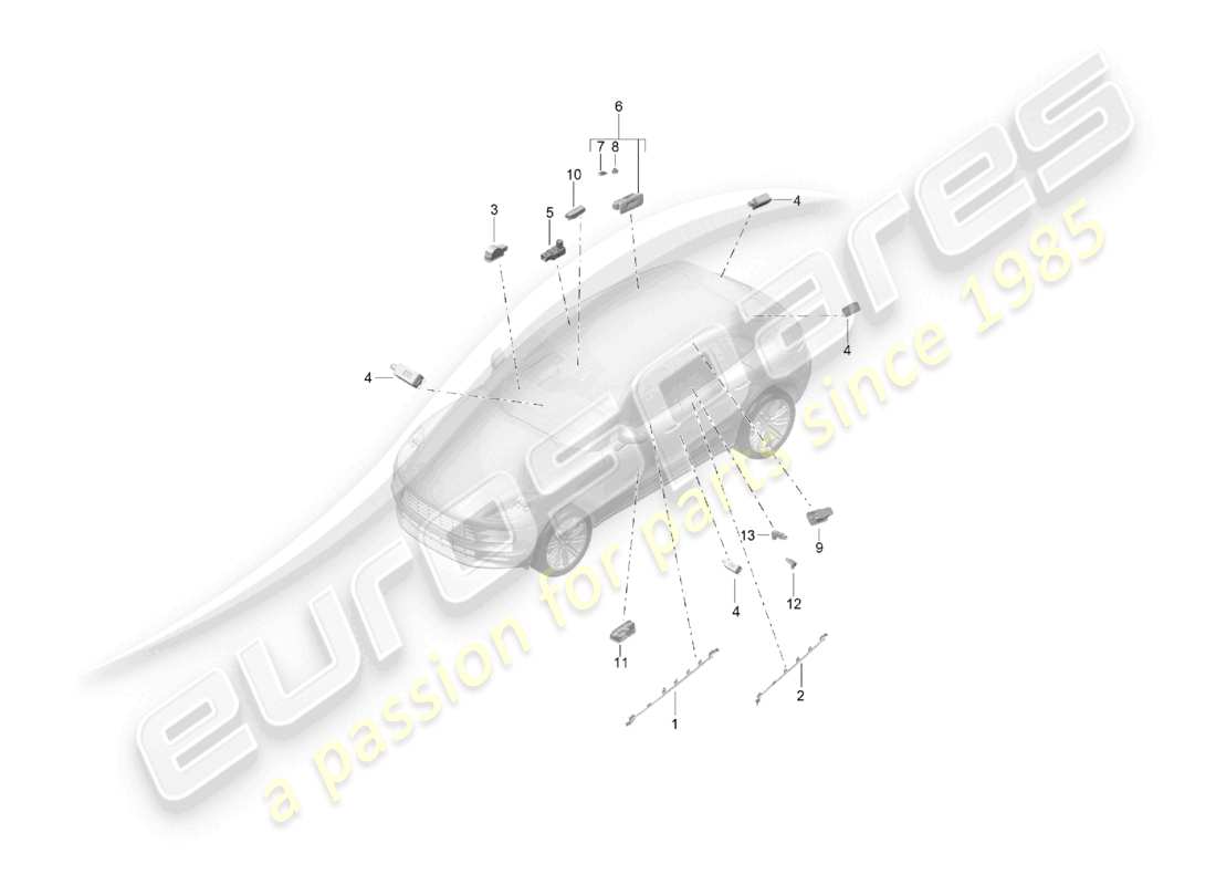porsche 2021 (macan) innenleuchte gepäckraumleuchte türwarnleuchte fußraumleuchte teilediagramm