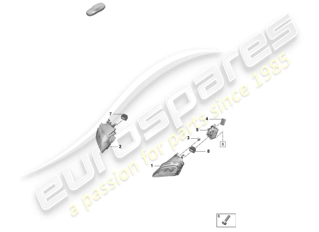 porsche 2025 (taycan 9j1-2) led-scheinwerfer-ersatzteildiagramm
