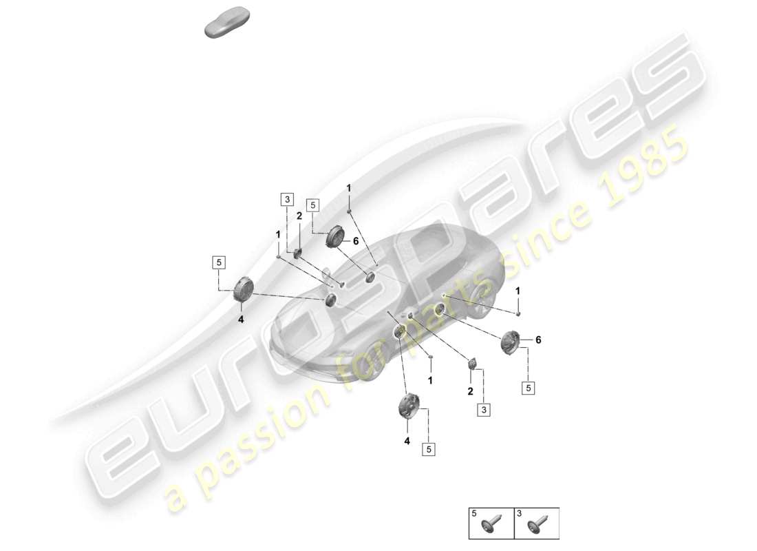 porsche 2026 (taycan 9j1-2) lautsprecher basic teilediagramm