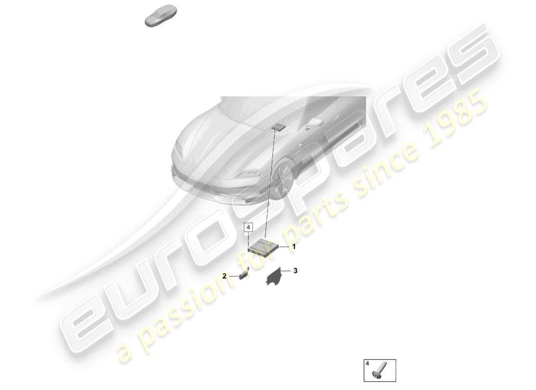 porsche 2025 (taycan 9j1-2) bedieneinheit für notrufmodul und kommunikationseinheit d >>- 16.06.2024 ersatzteilzeichnung