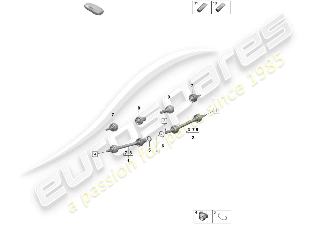 porsche 2020 (taycan 9j1-1) antriebswelle teilediagramm