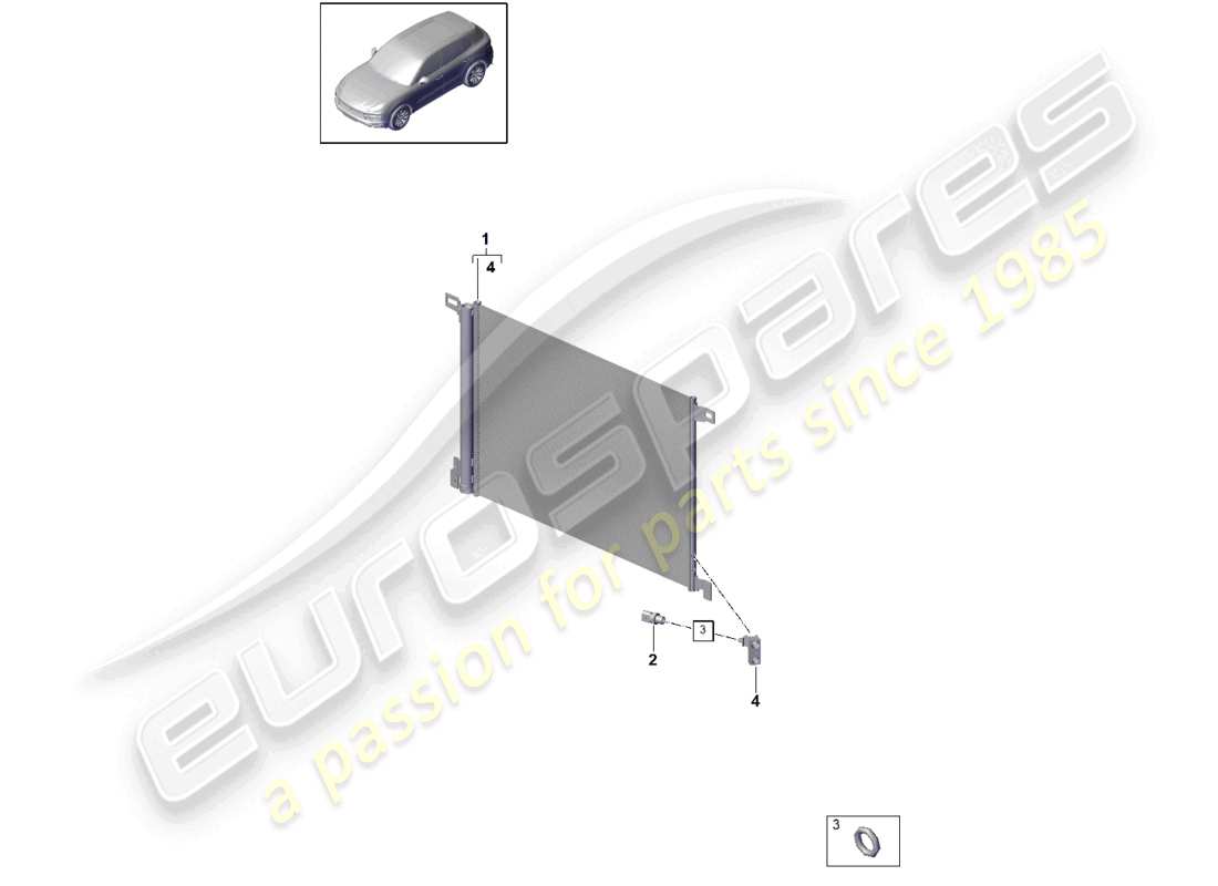 porsche 2022 (cayenne e3 9ya/9yb) kondensator klimaanlage teilediagramm