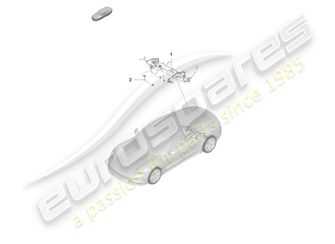 porsche 2021 (taycan 9j1-1) kabelsatz hinterachsdifferential ersatzteildiagramm