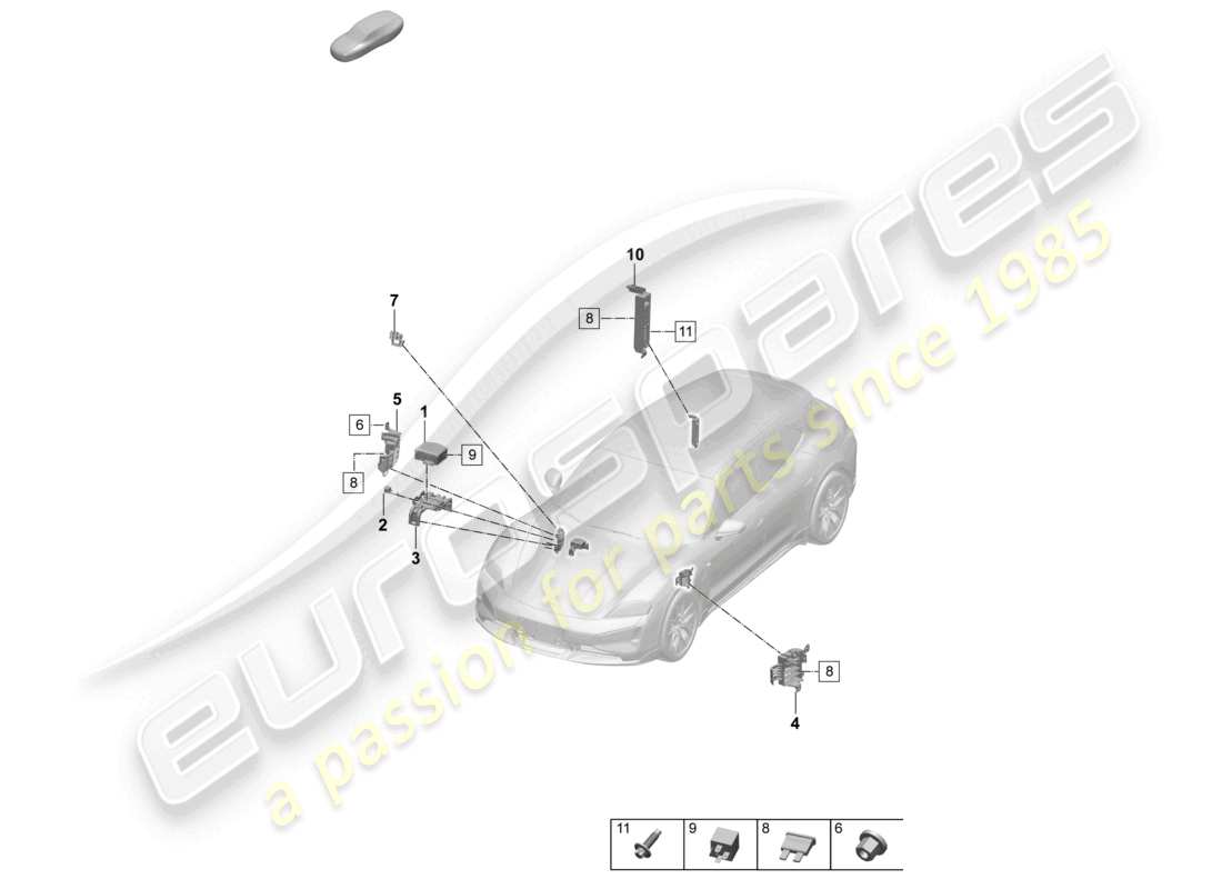 porsche 2025 (taycan 9j1-2) sicherungshalter zentralelektrik sicherungen teilediagramm