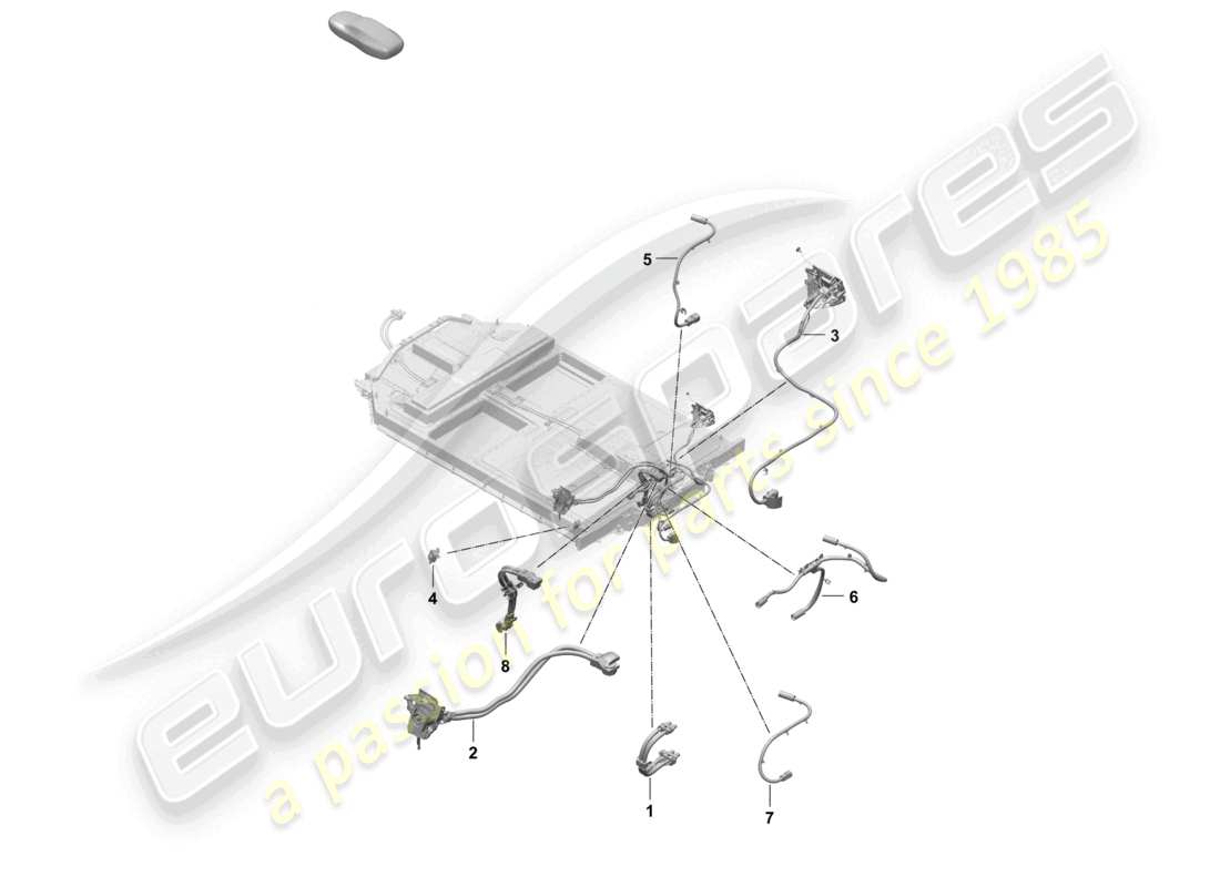 porsche 2025 (taycan 9j1-2) hochspannungskabelsatz für fahrmotor ersatzteildiagramm