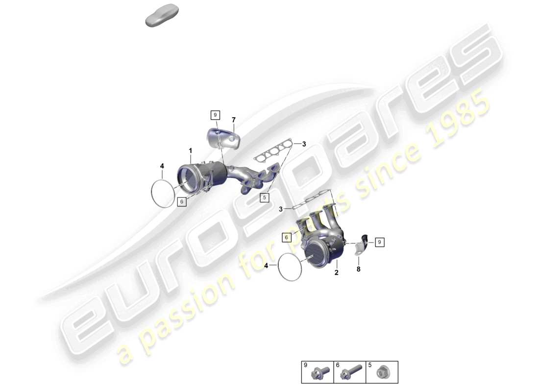 porsche 2022 (992-1 gt3/rs/st) auspuffkrümmer ersatzteildiagramm