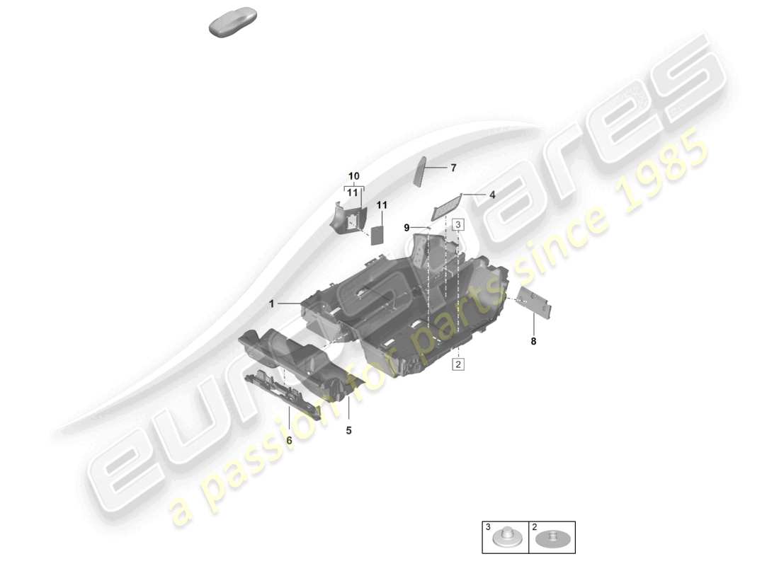 porsche 2024 (992-2 turbo / s) bodenbelags-(teppich-)leisten - teilediagramm