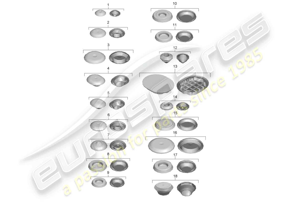 porsche 2021 (718 cayman gt4) bungs-teilediagramm