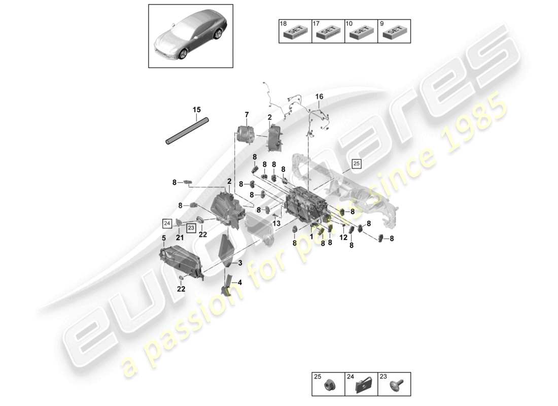 porsche 2021 (panamera 971-1) klimaanlage teilediagramm