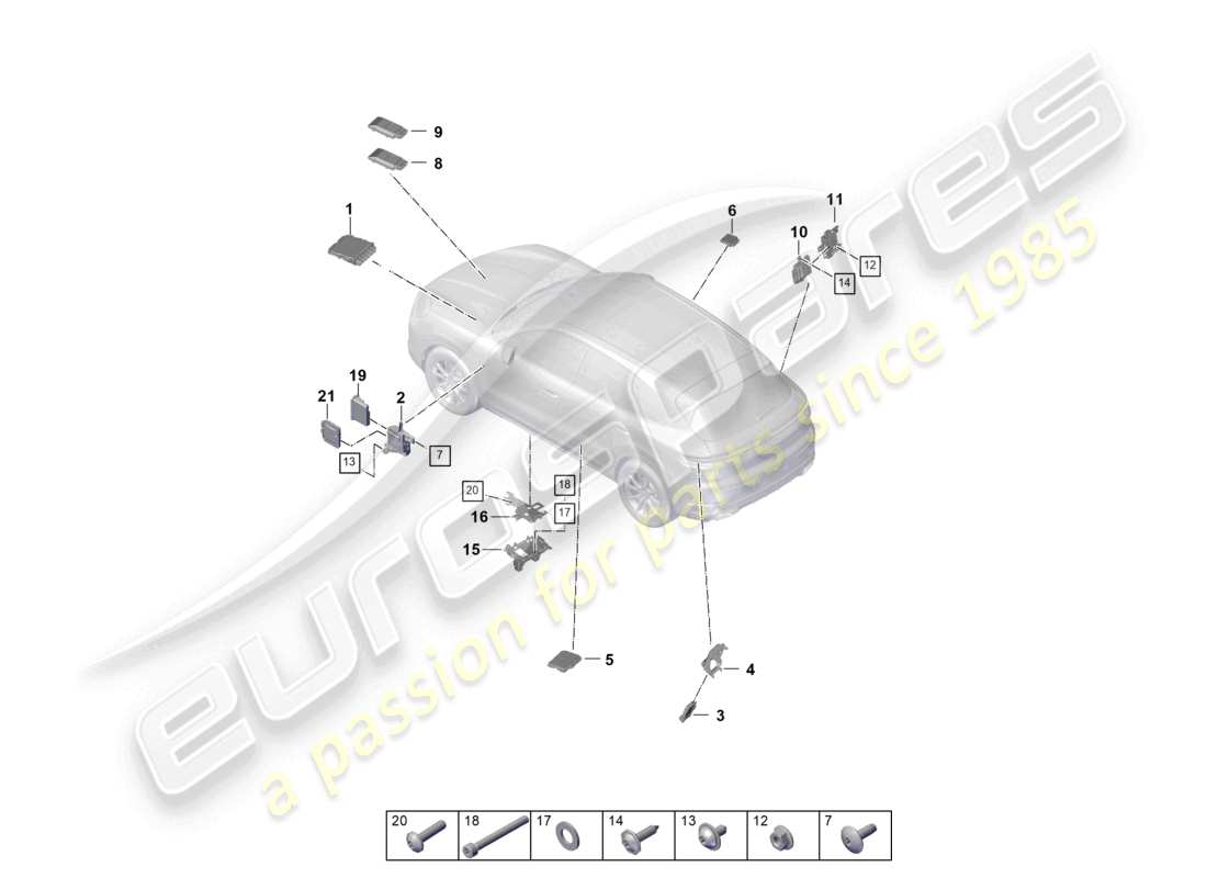 porsche 2024 (cayenne e3 pa) steuergerät für differenzialsperren steuergerät für gateway getriebe kraftstoffpumpe teilediagramm