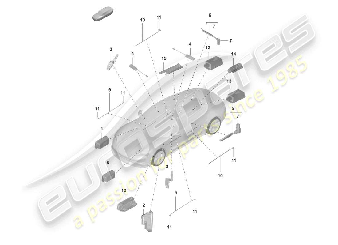 porsche 2022 (taycan 9j1-1) innenleuchte ersatzteildiagramm
