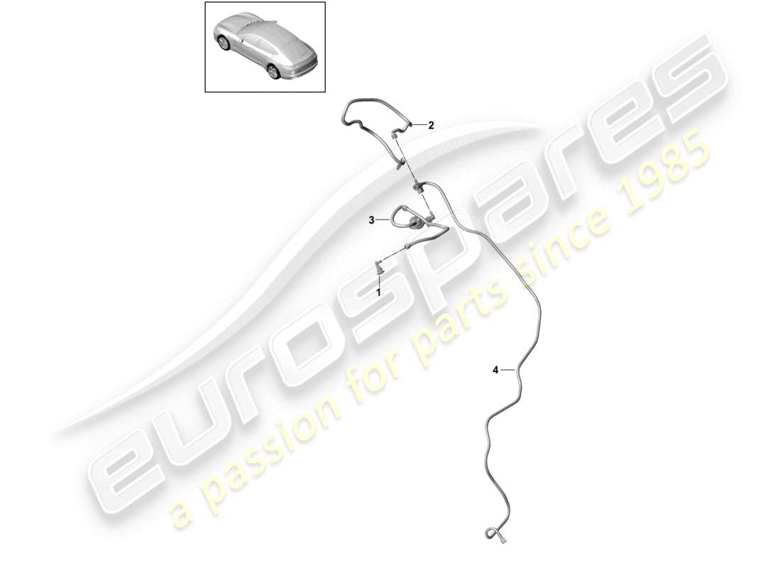 porsche 2021 (panamera 971-1) wasserstrahl heckscheibenwischer teilediagramm