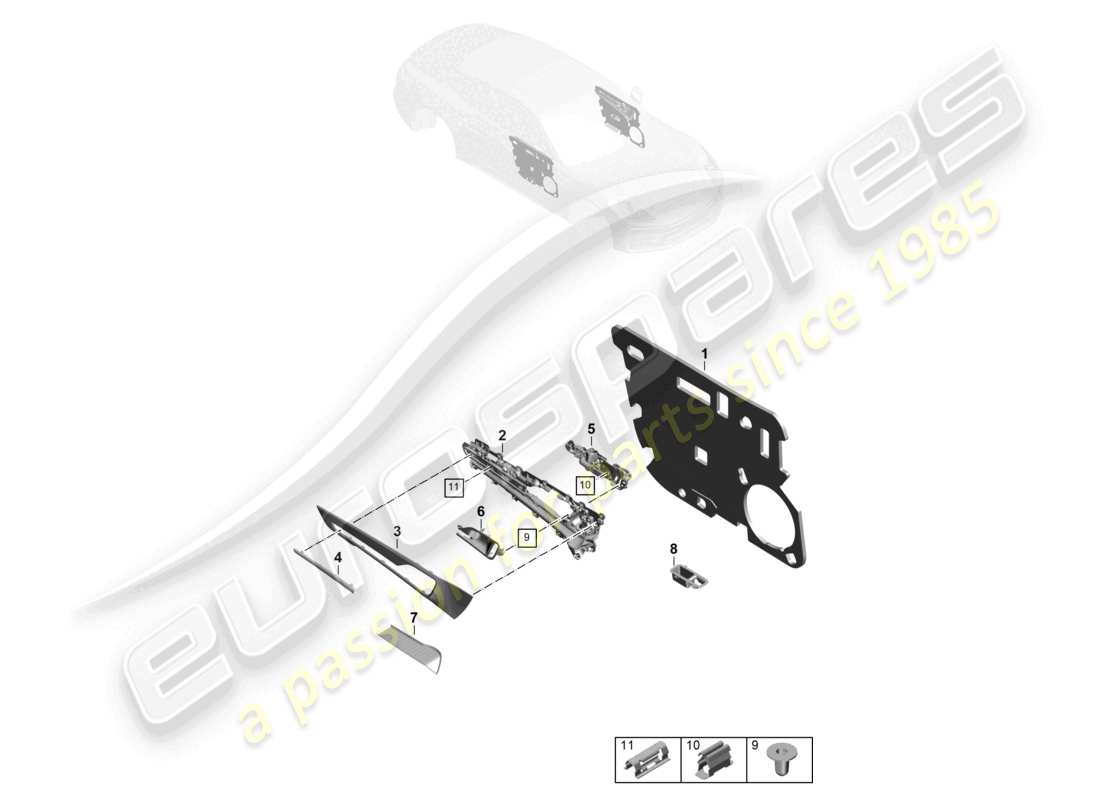 porsche 2024 (panamera 976) türverkleidung vordertüren zubehör teilediagramm