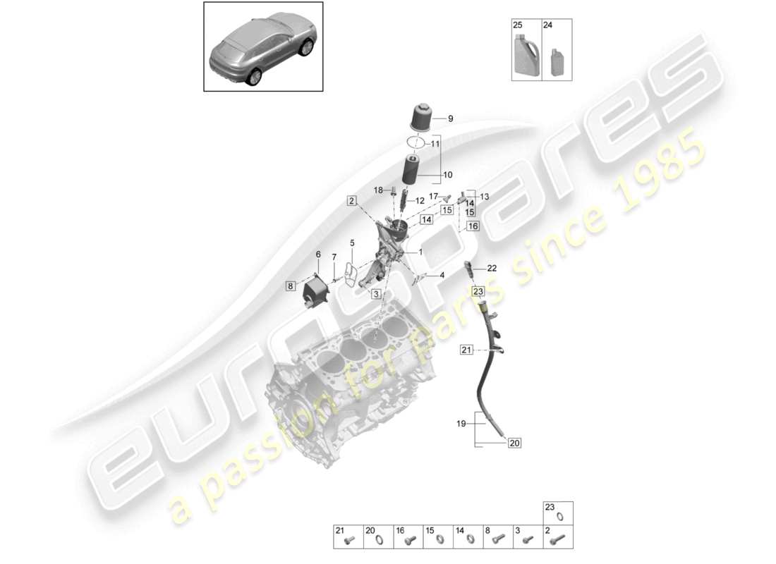 porsche 2021 (macan) ölfilter konsole ölkühler teilediagramm
