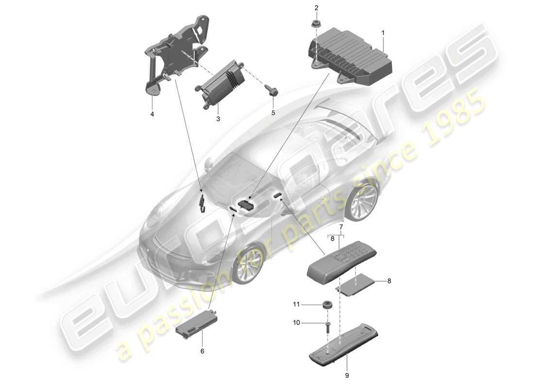 porsche 2021 (991-2 r/gt3/rs) verstärker telefon d >>- mj 2017 ersatzteildiagramm