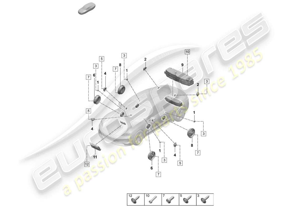 porsche 2026 (taycan 9j1-2) lautsprecher premium teilediagramm
