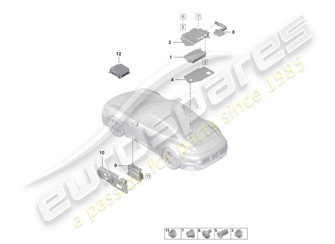 porsche 2021 (992-1 turbo / s) verstärker-teilediagramm