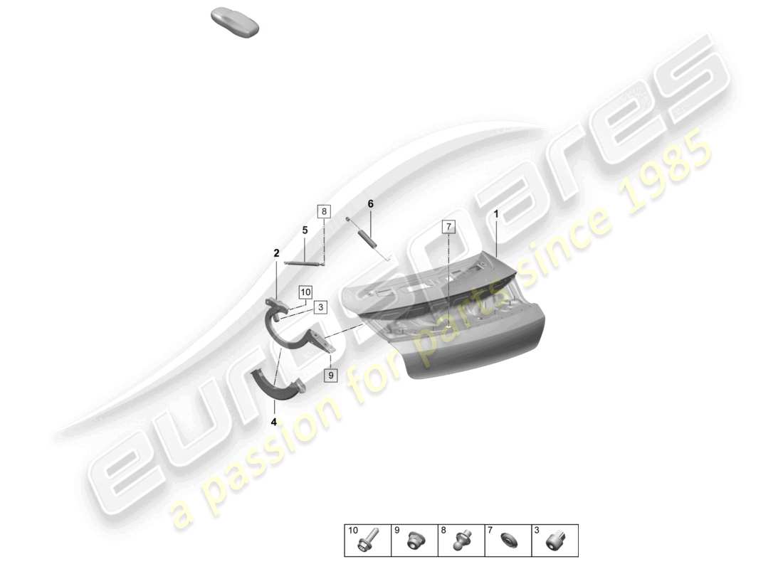 porsche 2025 (taycan 9j1-2) hintere klappe - teilediagramm