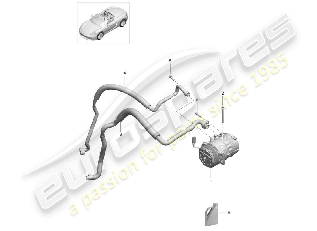 porsche 2022 (718 boxster) kompressor klimaanlage teilediagramm
