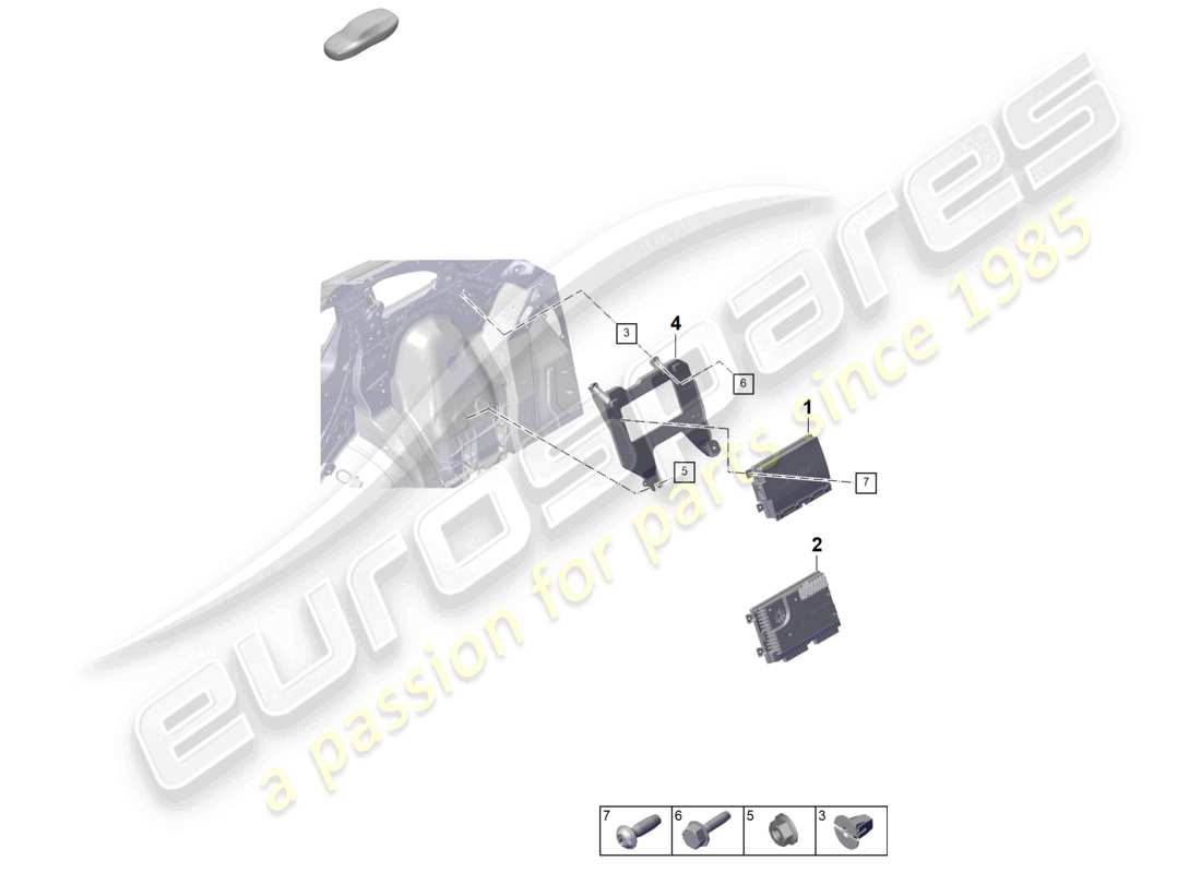 porsche 2024 (cayenne e3 pa) verstärker-teilediagramm