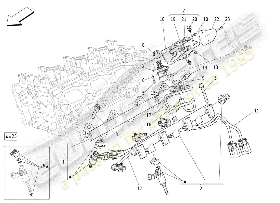 maserati ghibli (2021) kraftstoffpumpen und anschlussleitungen ersatzteildiagramm