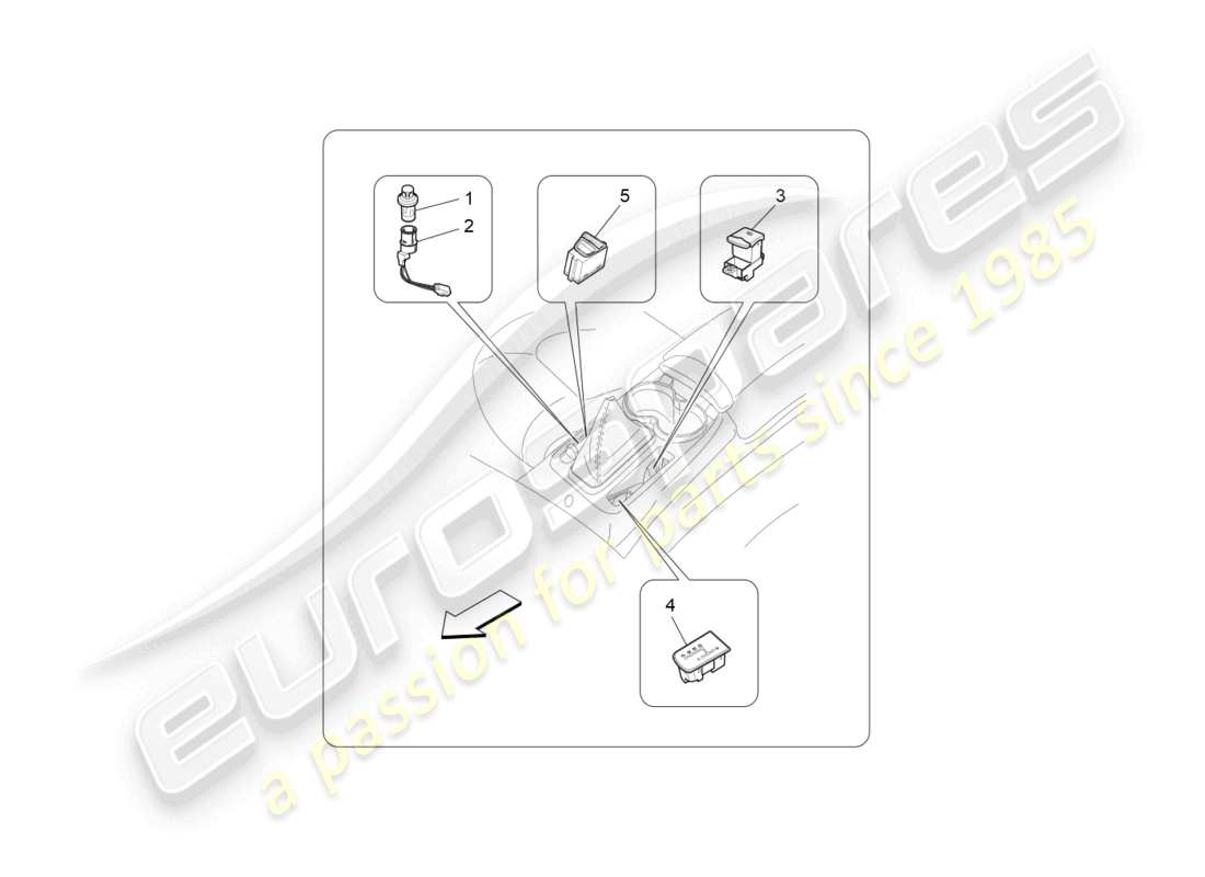 maserati grancabrio mc (2013) mittelkonsolengeräte ersatzteildiagramm