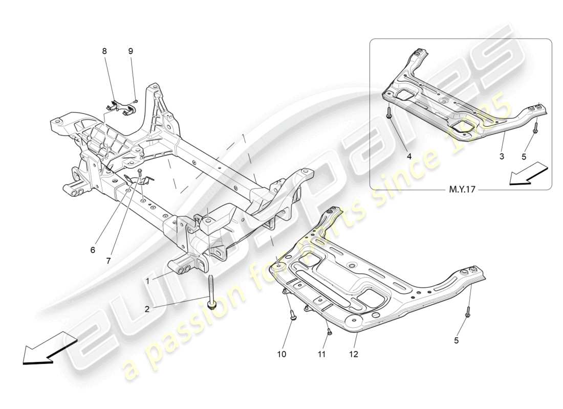 maserati levante trofeo (2020) vorderes untergestell teilediagramm