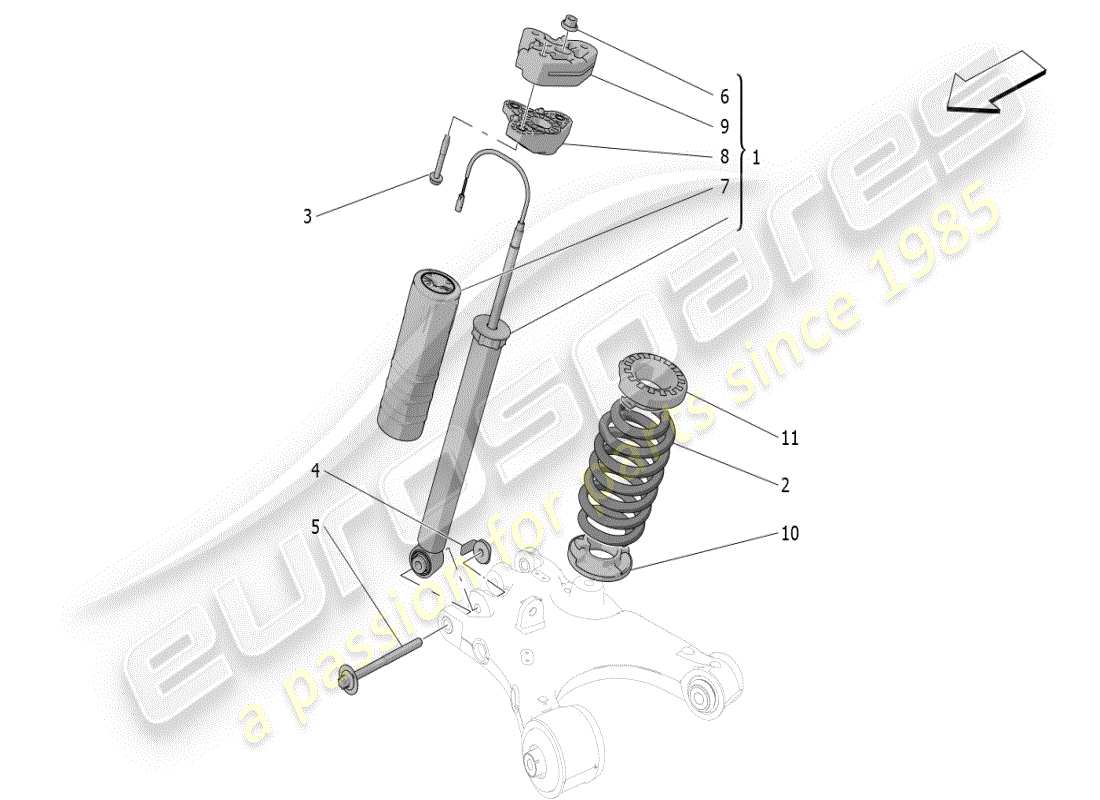 maserati grecale modena (2023) hintere stossdämpfergeräte teilediagramm