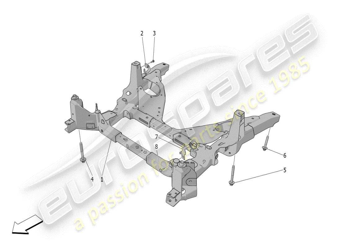 maserati grecale modena (2023) vorderes untergestell teilediagramm