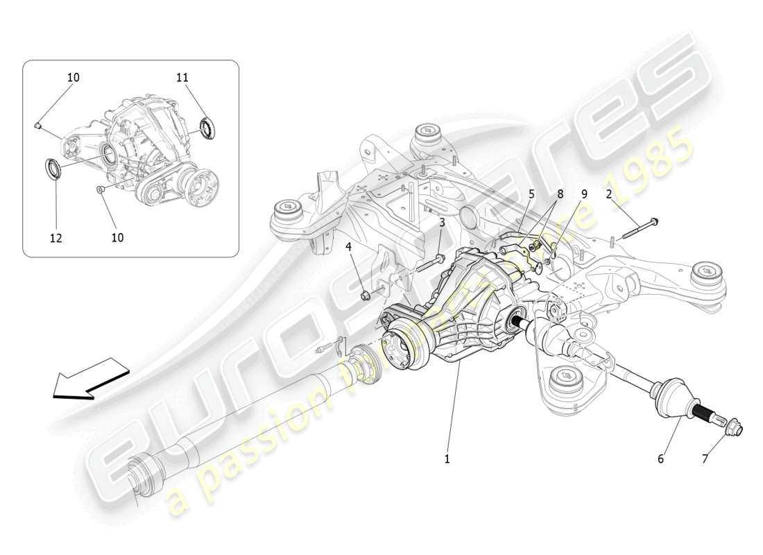 maserati levante trofeo (2020) differential- und hinterachswellen ersatzteildiagramm