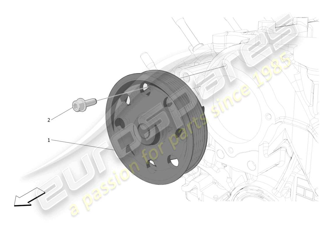 maserati grecale trofeo (2023) kühlsystem: wasserpumpe teilediagramm