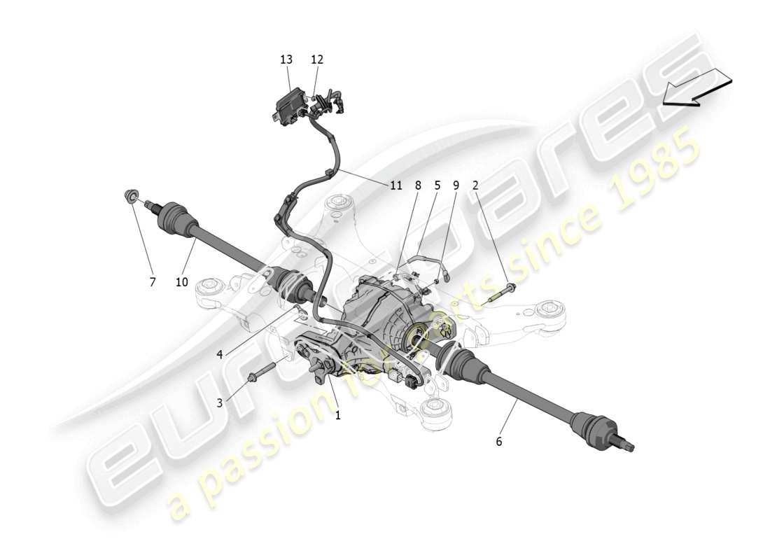 maserati grecale trofeo (2023) differential- und hinterachswellen ersatzteildiagramm
