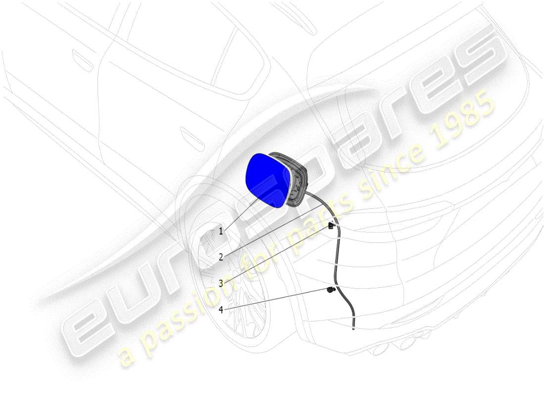 maserati grecale modena (2023) kraftstofftanktür und bedienelemente teilediagramm