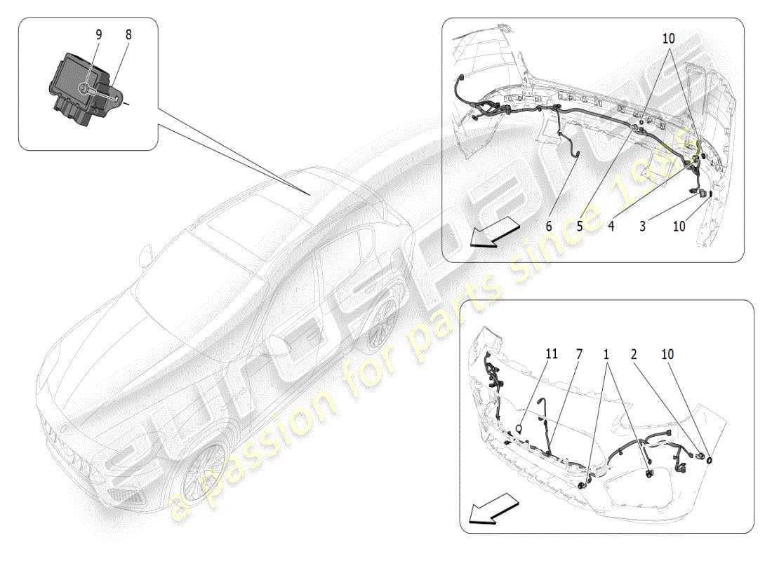 maserati grecale modena (2023) parksensoren teilediagramm