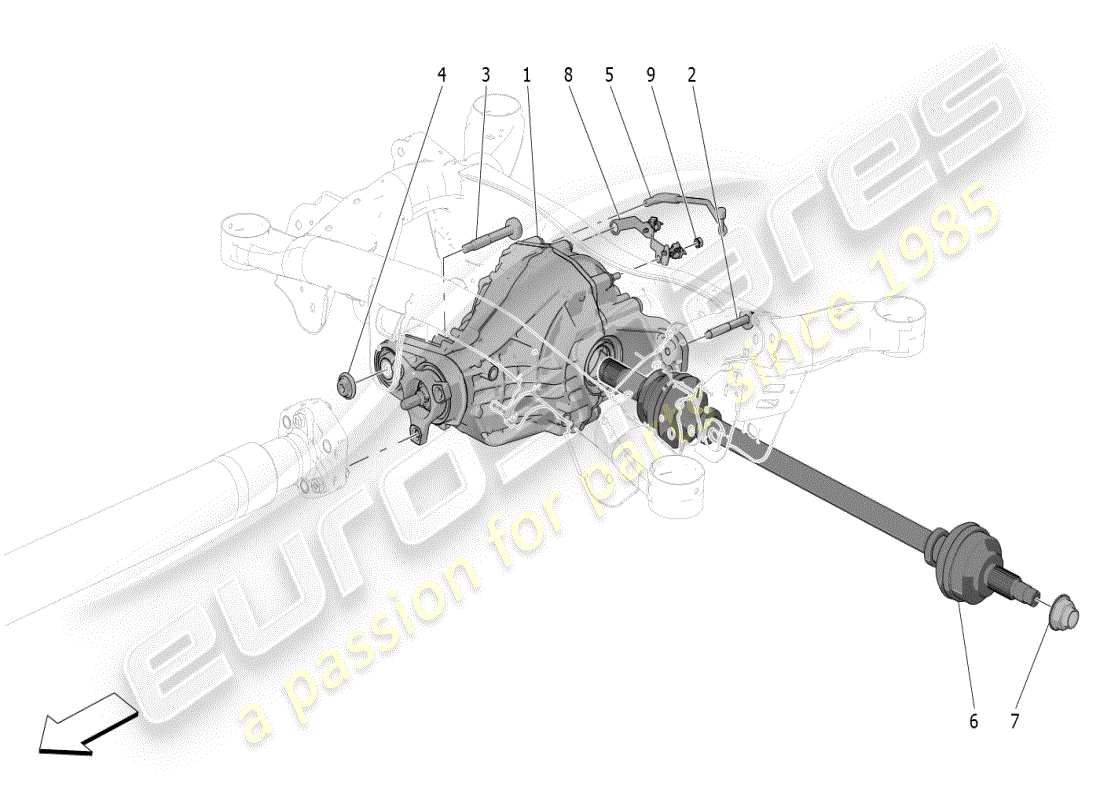 maserati grecale modena (2023) differential- und hinterachswellen ersatzteildiagramm