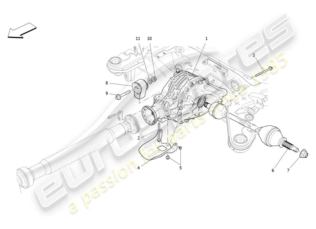 maserati quattroporte (2018) differential- und hinterachswellen ersatzteildiagramm